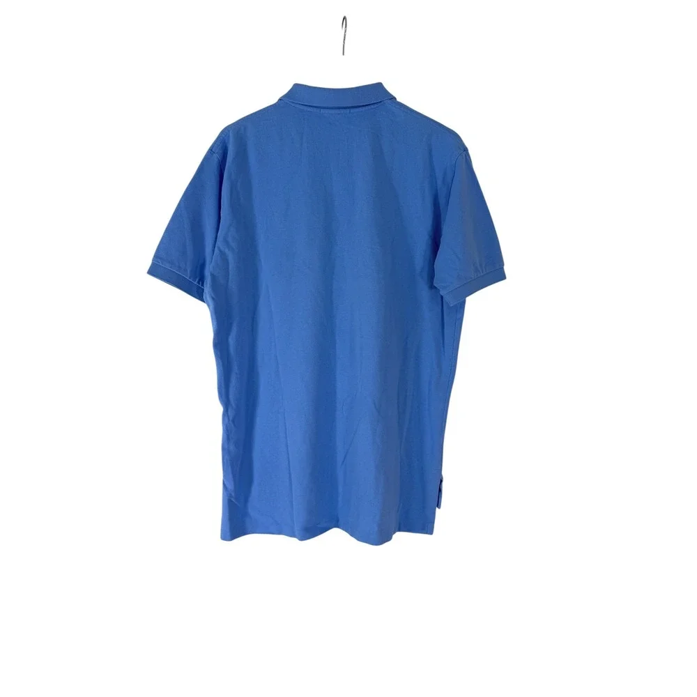 Polo Ralph Lauren Mens Blue Cotton Pique Short Sleeve Polo Shirt L Yellow Pony